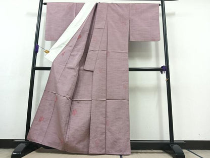 平和屋着物▽上質な紬 単衣 亀甲文 正絹 逸品 AABC3193jh