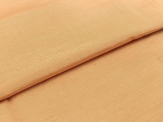 平和屋着物▽上質な紬 単衣 洒落柿色 正絹 逸品 AABC3200jh
