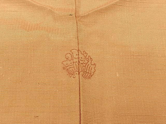 平和屋着物▽上質な紬 単衣 洒落柿色 正絹 逸品 AABC3200jh