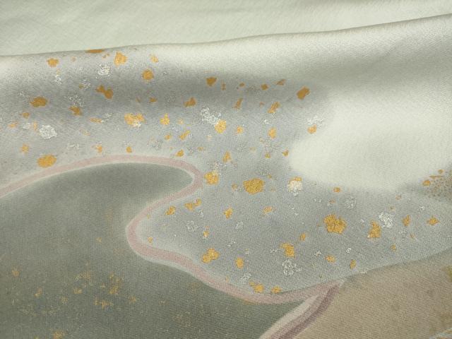 平和屋着物●訪問着 流水文 暈し染め 金彩 正絹 逸品 AABC3201ck