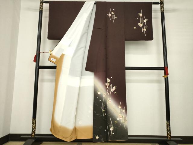 平和屋着物●十代目 歌舞伎役者　坂東三津五郎　訪問着　舞花文　暈し染め　やまと誂製　正絹　逸品　AABC3203ck