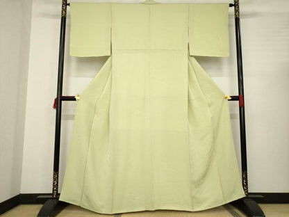 平和屋着物●上質な色無地　乱菊　油色　正絹　逸品　AABC3212ck