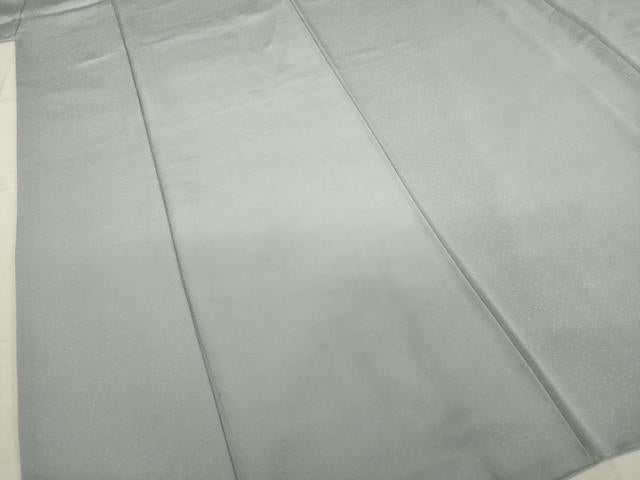 平和屋着物●上質な色無地　大小あられ地紋　薄墨色　正絹　逸品　AABC3214ck