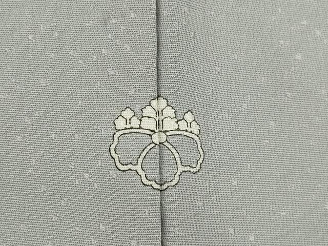 平和屋着物●上質な色無地　大小あられ地紋　薄墨色　正絹　逸品　AABC3214ck