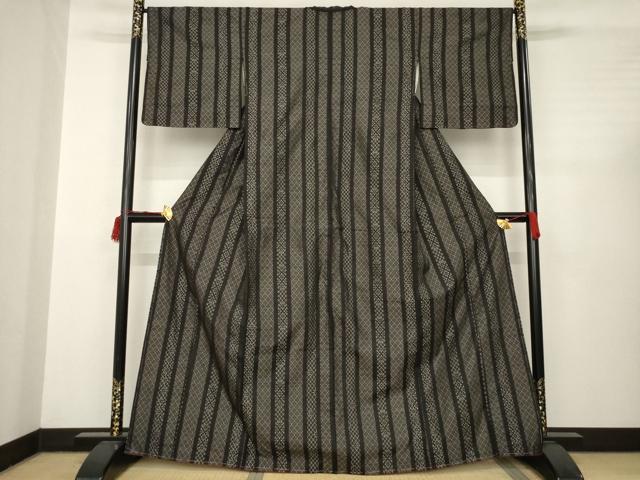 平和屋着物●本場大島紬 花間道 緯総絣 正絹 逸品 AABC3229ck