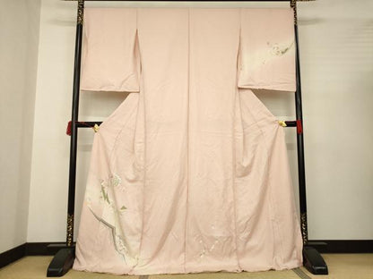 平和屋着物●訪問着　吉祥花文　暈し染め　仮絵羽　正絹　逸品　未使用　AABC3234ck