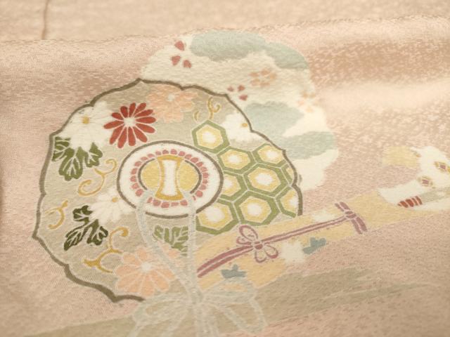 平和屋着物●訪問着　吉祥花文　暈し染め　仮絵羽　正絹　逸品　未使用　AABC3234ck