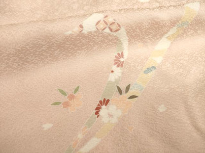 平和屋着物●訪問着　吉祥花文　暈し染め　仮絵羽　正絹　逸品　未使用　AABC3234ck