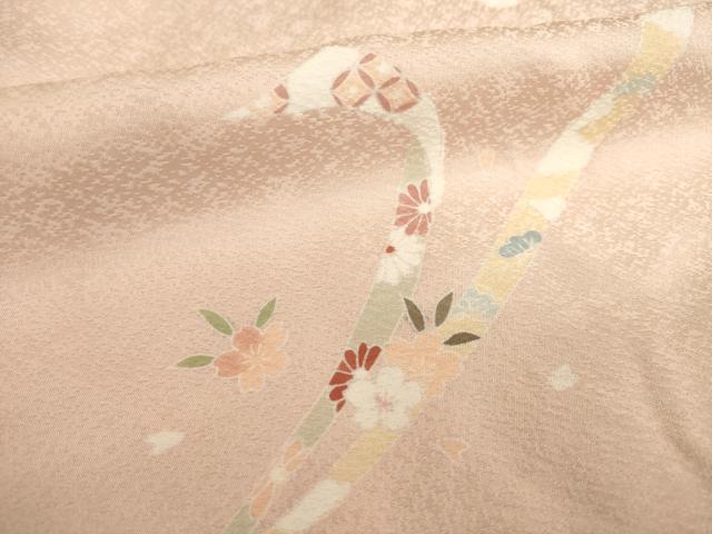 平和屋着物●訪問着　吉祥花文　暈し染め　仮絵羽　正絹　逸品　未使用　AABC3234ck