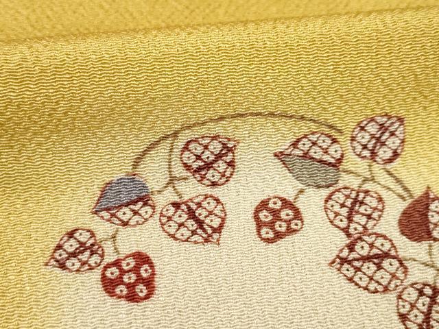 平和屋着物●上質な小紋　草花丸文　ほたる暈し　鬼しぼ縮緬　正絹　逸品　AABC3240ck