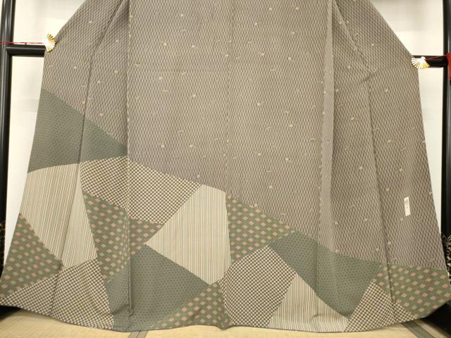 平和屋着物●山下晴三　京友禅競技大会受賞　訪問着　立涌花文　正絹　逸品　AABC3251ck