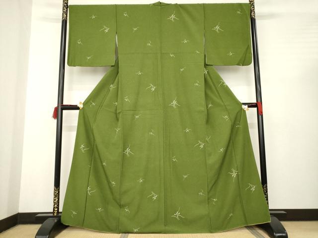平和屋着物●上質な小紋　草花文　正絹　逸品　AABC3260ck