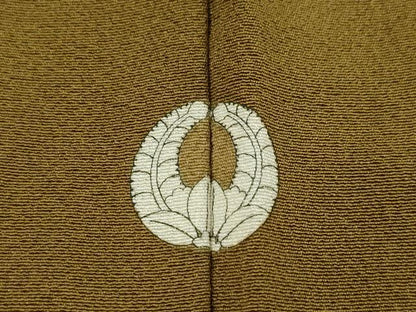平和屋着物●上質な色無地 桑茶色 正絹 逸品 AABC3263ck