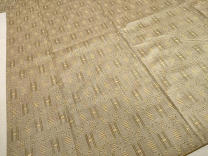 平和屋着物●上質な紬 幾何学文様 正絹 逸品 AABC3265ck