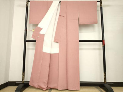 平和屋着物●上質な色無地　蘇芳香色　鈴乃屋扱い　正絹　逸品　AABC3266ck
