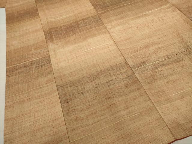 平和屋着物●上質な紬　横段文　正絹　逸品　AABC3269ck