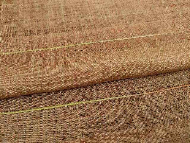 平和屋着物●上質な紬　横段文　正絹　逸品　AABC3269ck