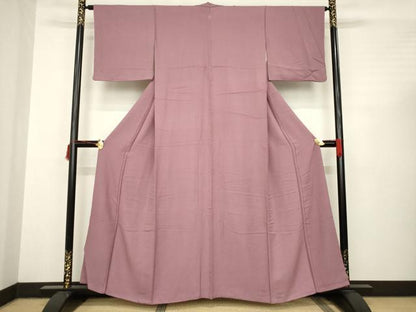平和屋着物●上質な色無地　蘇芳香色　正絹　逸品　AABC3271ck