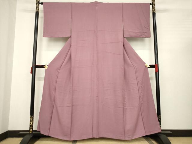 平和屋着物●上質な色無地　蘇芳香色　正絹　逸品　AABC3271ck