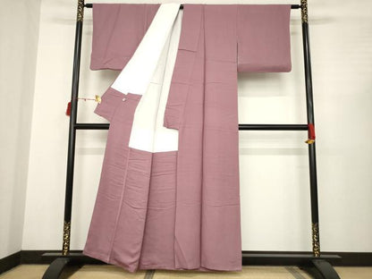 平和屋着物●上質な色無地　蘇芳香色　正絹　逸品　AABC3271ck
