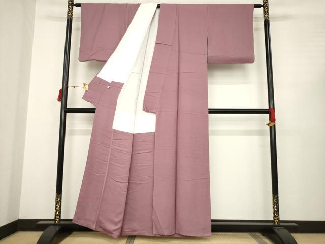 平和屋着物●上質な色無地　蘇芳香色　正絹　逸品　AABC3271ck