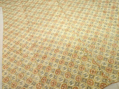 平和屋着物●上質な小紋 丸文 木版染め 正絹 逸品 AABC3276ck