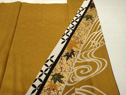 平和屋着物●豪華振袖 糸巻吉祥花文 金彩 正絹 逸品 AABC3277ck