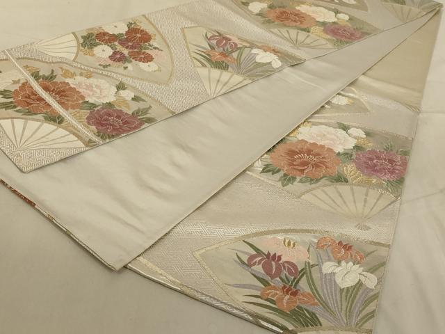 平和屋着物◎六通柄袋帯　唐織　地紙花文　金銀糸　正絹　逸品　AABC3308ou