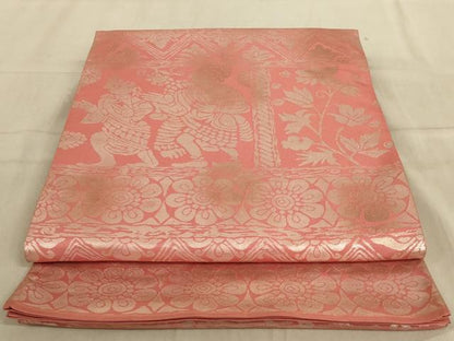 平和屋着物◎六通柄袋帯　人物風景文　正絹　逸品　AABC3311ou