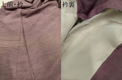 平和屋着物●上質な紬　色無地　梅鼠色　正絹　逸品　AABC3330ph