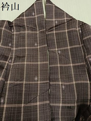 平和屋着物●上質な紬　格子　正絹　逸品　AABC3332ph