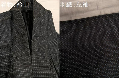 平和屋着物●男性　本場大島紬　アンサンブル　亀甲絣　正絹　逸品　AABC3334ph