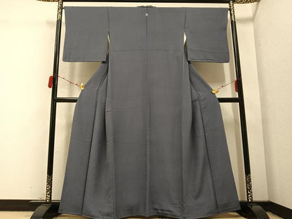 平和屋着物●上質な色無地 薄鼠色 正絹 逸品 AABC3335ph