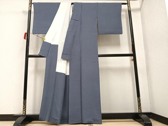 平和屋着物●上質な色無地 薄鼠色 正絹 逸品 AABC3335ph