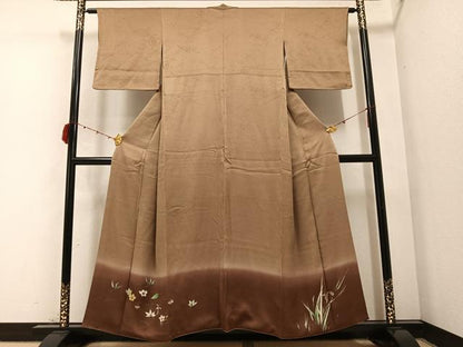 平和屋着物●色留訪問着　草花文　暈し染め　正絹　逸品　AABC3338ph