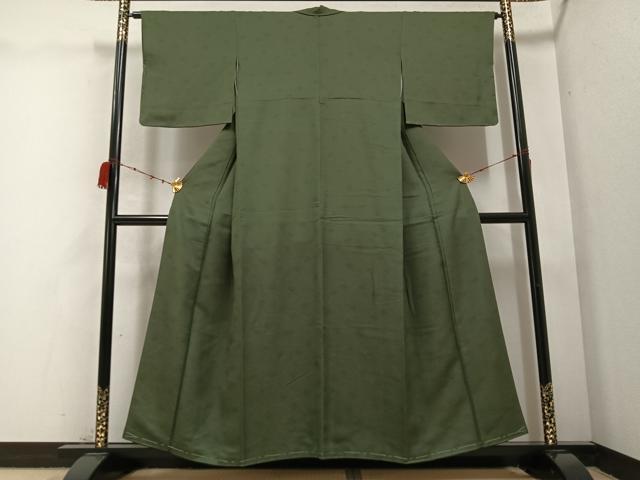 平和屋着物●上質な色無地　花唐草地紋　媚茶色　正絹　逸品　AABC3344ph