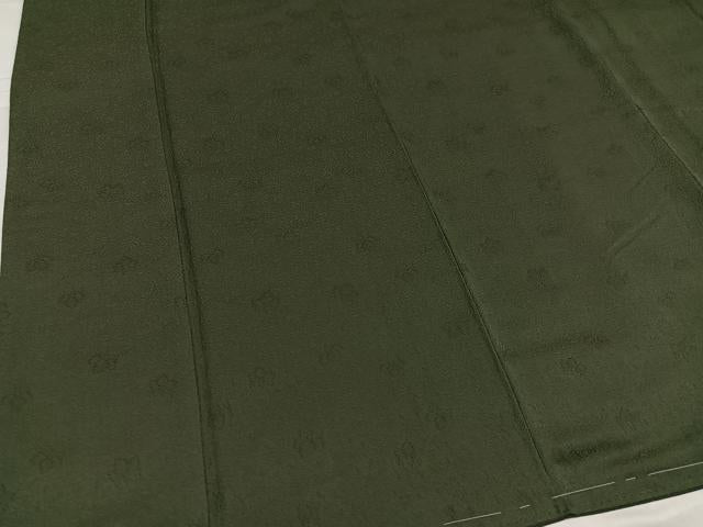 平和屋着物●上質な色無地　花唐草地紋　媚茶色　正絹　逸品　AABC3344ph