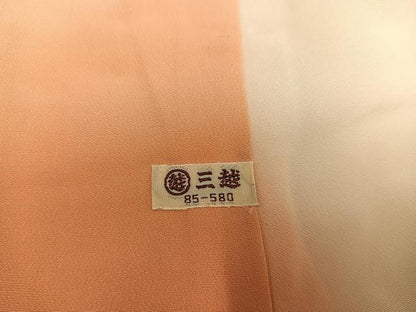 平和屋着物●訪問着　友禅　草花文　暈し染め　金彩　三越扱い　正絹　逸品　AABC3352ph