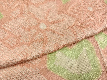 平和屋着物●豪華振袖　絞り　花尽くし　正絹　逸品　AABC3360ph