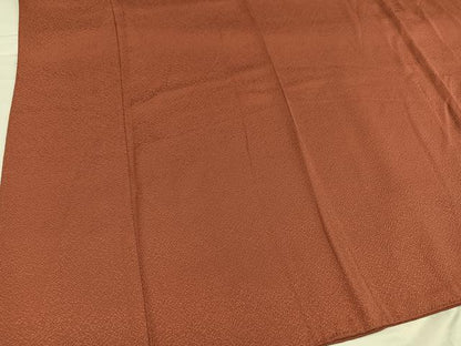 平和屋着物●上質な色無地　真赭色　正絹　逸品　AABC3365ph