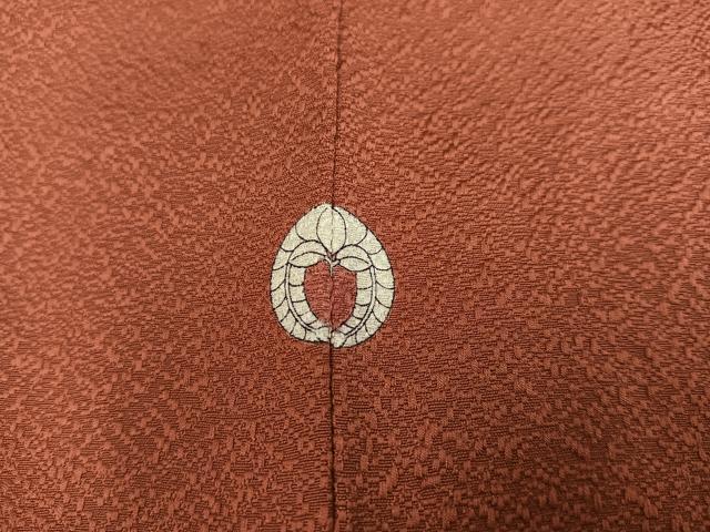 平和屋着物●上質な色無地　真赭色　正絹　逸品　AABC3365ph