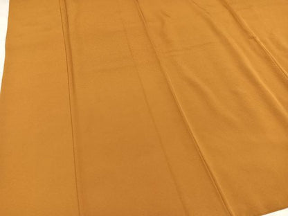 平和屋着物●上質な色無地　狐色　正絹　逸品　AABC3367ph