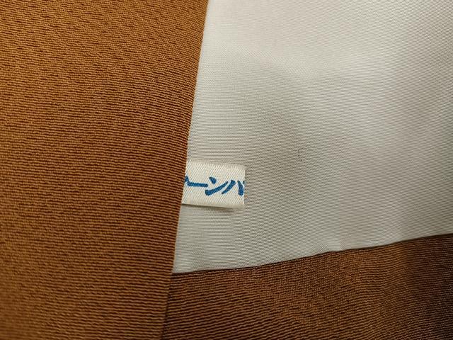 平和屋着物●上質な色無地　狐色　正絹　逸品　AABC3367ph