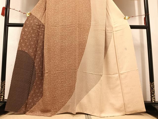 平和屋着物●二代目 川村久太郎　訪問着　花唐草文　正絹　逸品　AABC3371ph