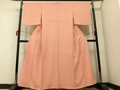 平和屋着物●上質な色無地　宍色　正絹　逸品　未使用　AABC3376ph