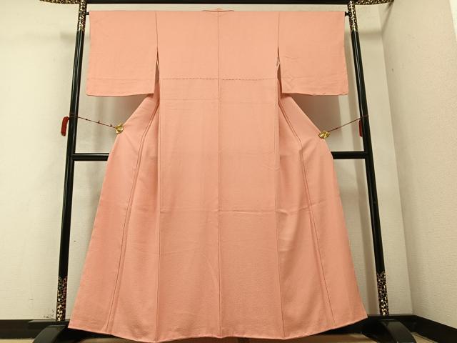 平和屋着物●上質な色無地　宍色　正絹　逸品　未使用　AABC3376ph