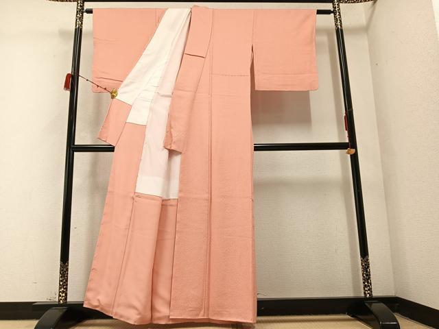 平和屋着物●上質な色無地　宍色　正絹　逸品　未使用　AABC3376ph