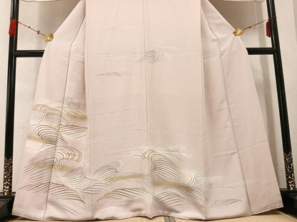 平和屋着物●訪問着 駒刺繍 立波文 暈し染め 金彩 正絹 逸品 AABC3397ph