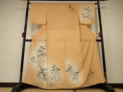 平和屋着物＊夏物 訪問着 絽 手描き 草花文 暈し染め 正絹 逸品 AABC3402jd