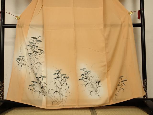 平和屋着物＊夏物 訪問着 絽 手描き 草花文 暈し染め 正絹 逸品 AABC3402jd